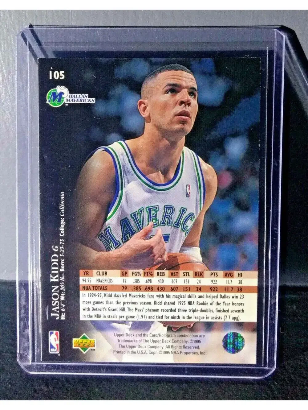 1995-96 Upper Deck Jason Kidd #105 Basketball Card